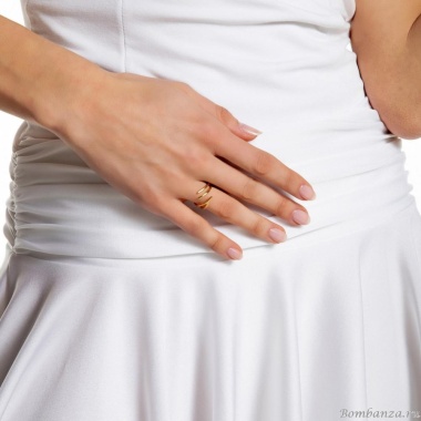 Кольцо Katerina Vassou, Favor, незамкнутое, геометрический дизайн, KV25.1-403079G золотистый